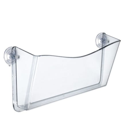 Azar Displays Clear Plastic Wall Mount File Holder, Suction Cups, 4-Pack 250055